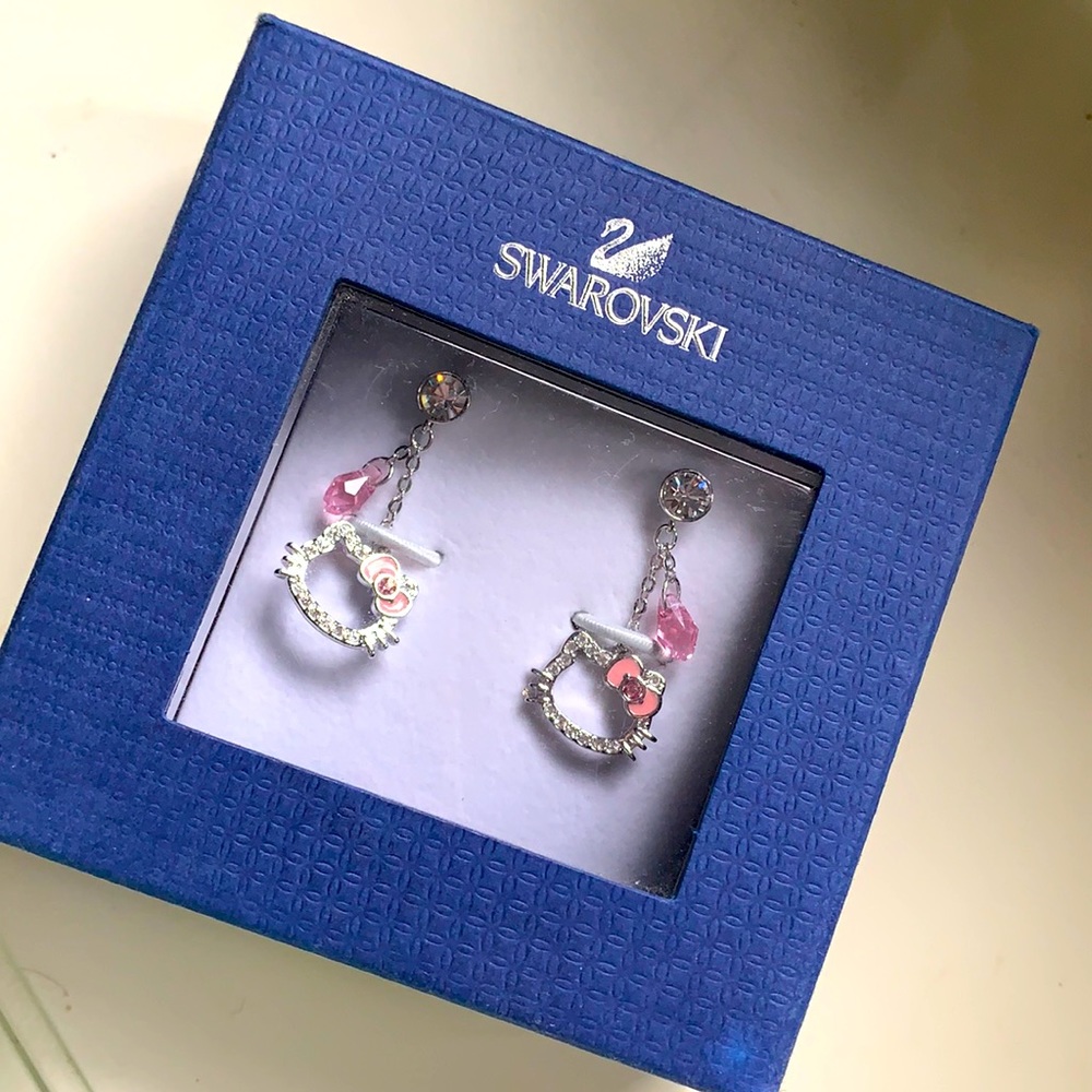 Swarovski crystal Hello Kitty earrings